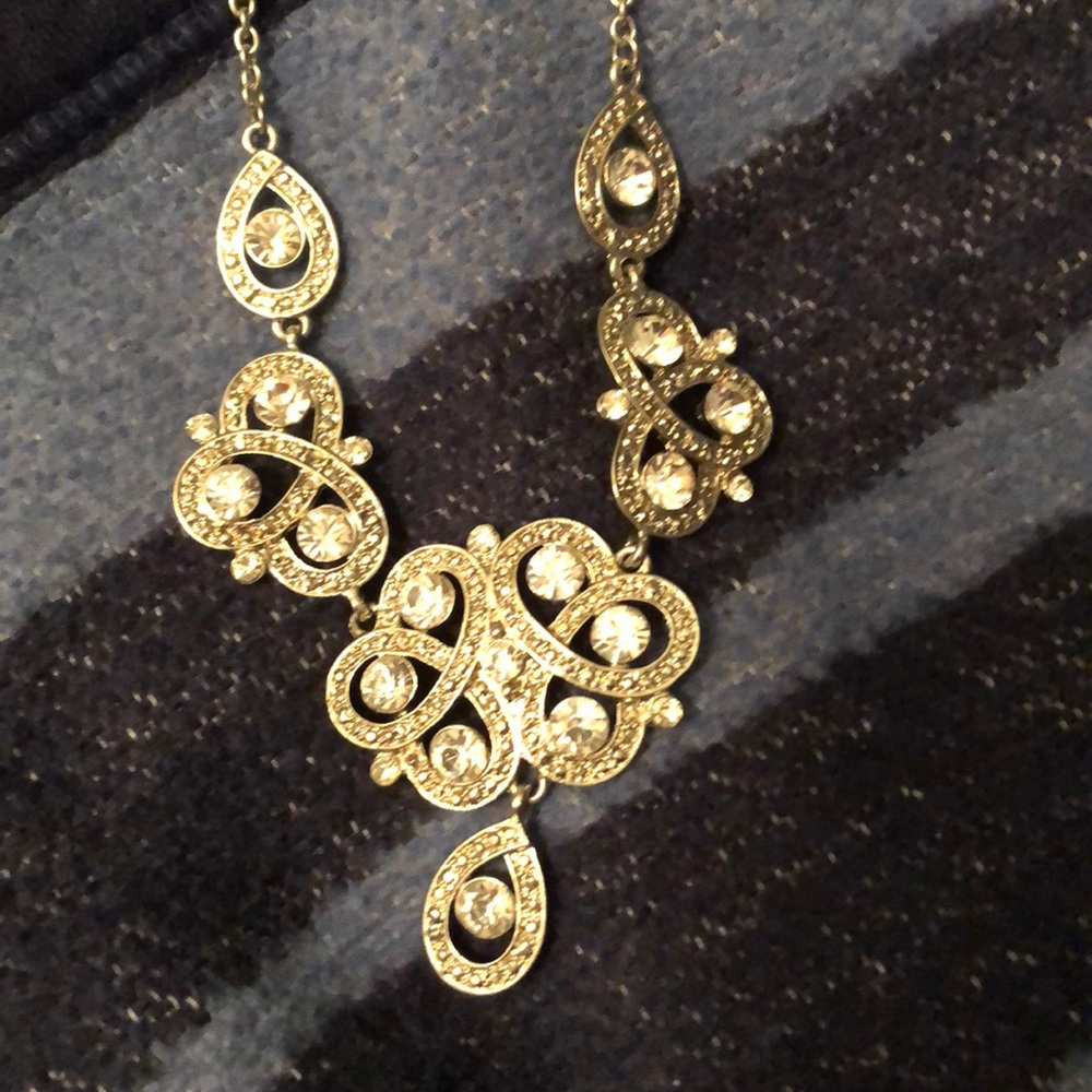 Silver and crystal necklace